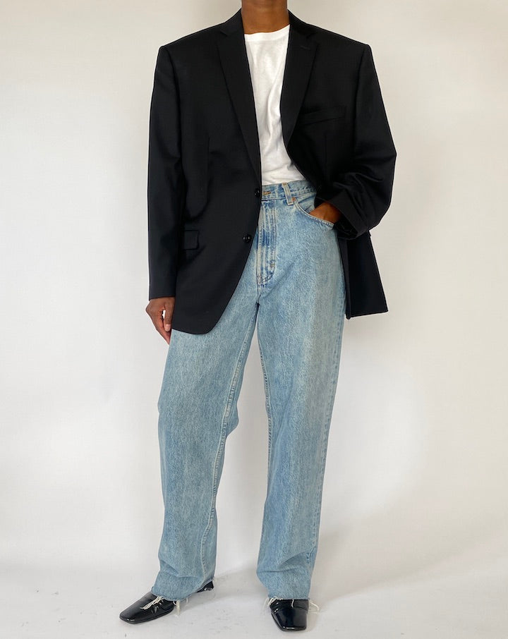 VINTAGE BLACK CALVIN KLEIN WOOL BLAZER 5185