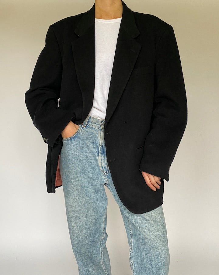 Vintage Oversized Wool and Cashmere Blazer 5188