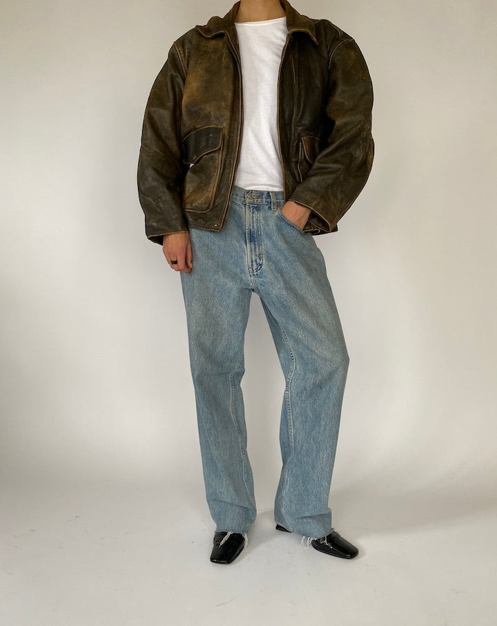 VINTAGE BROWN LEATHER JACKET 5202