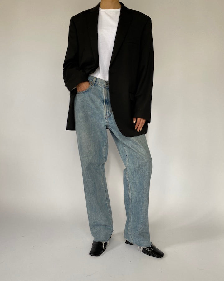 VINTAGE BLACK RALPH LAUREN WOOL BLAZER 5226