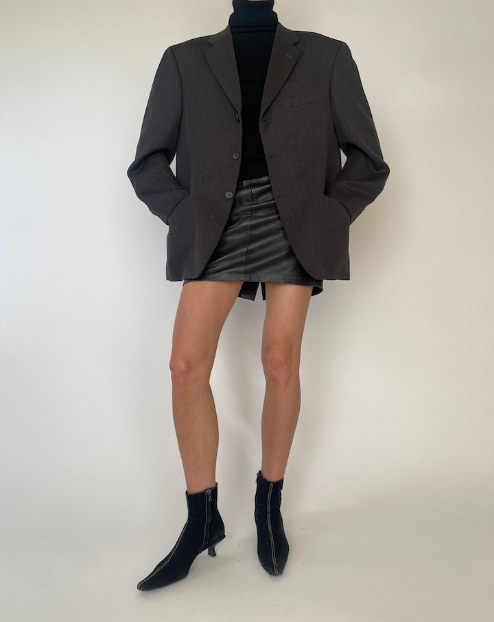 Vintage Dark Grey Wool Blazer 5247