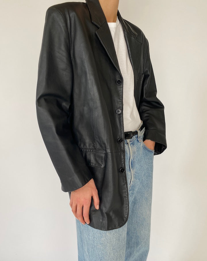 Vintage Black Leather Jacket 5271