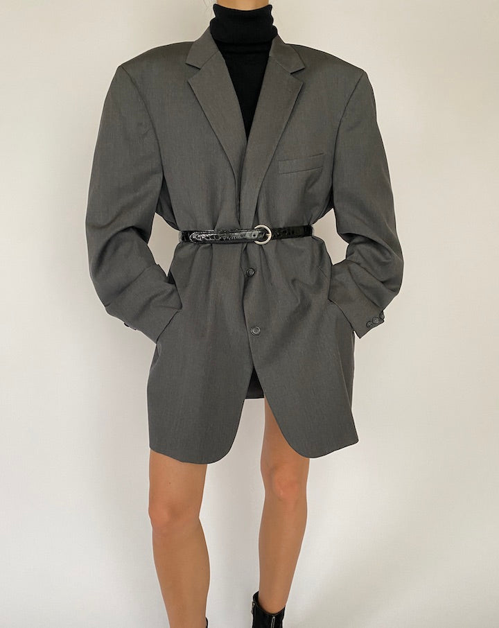 oversized blazer dress Long Black Bodycon Dress ESTRELLA oversized blazer dress Light