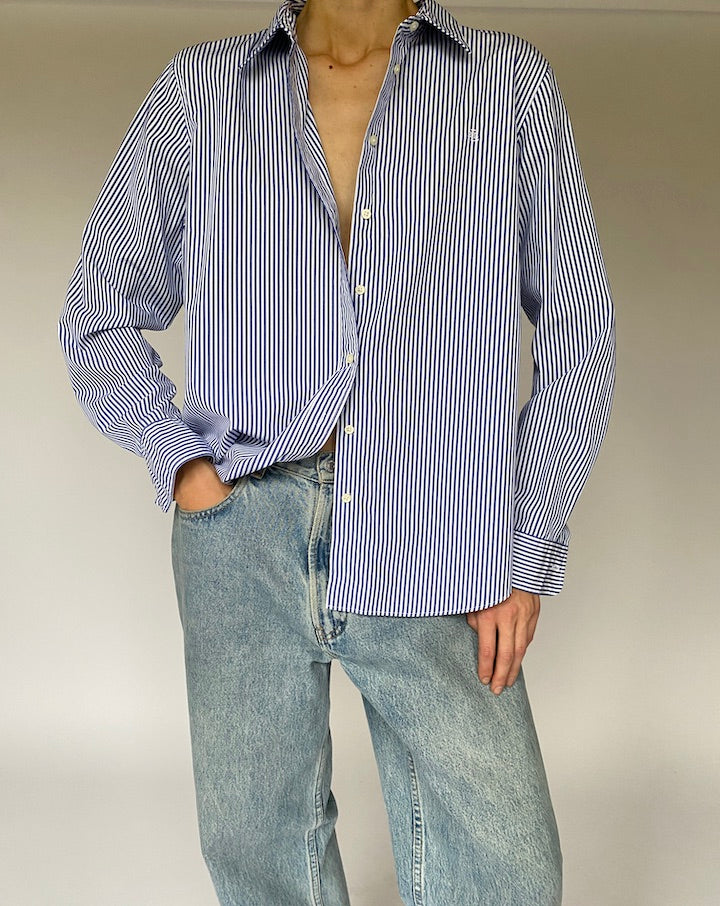 Vintage Blue and White Striped Ralph Lauren Shirt 5310