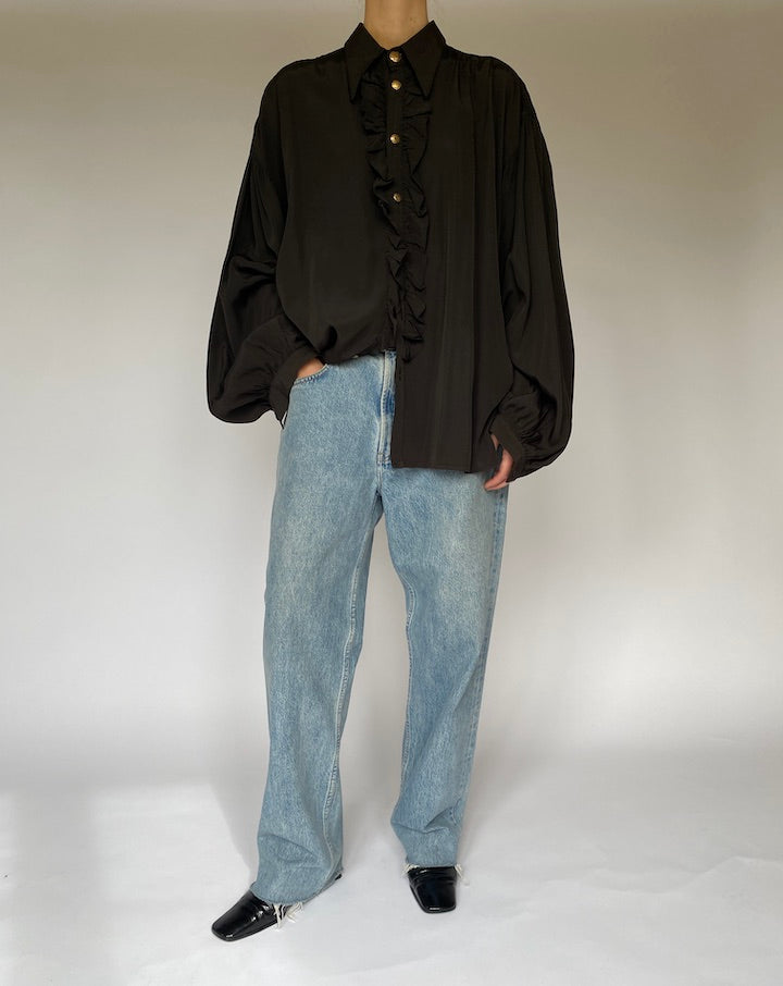 Vintage Oversized Black Blouse 5322