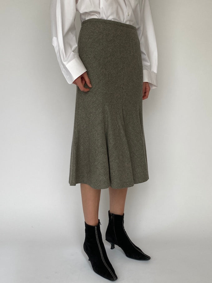 Vintage grey wool and cashmere Ralph Lauren skirt 5331