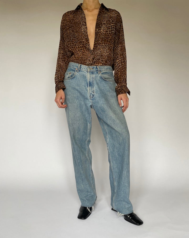 Vintage Animal Printed Blouse 5337