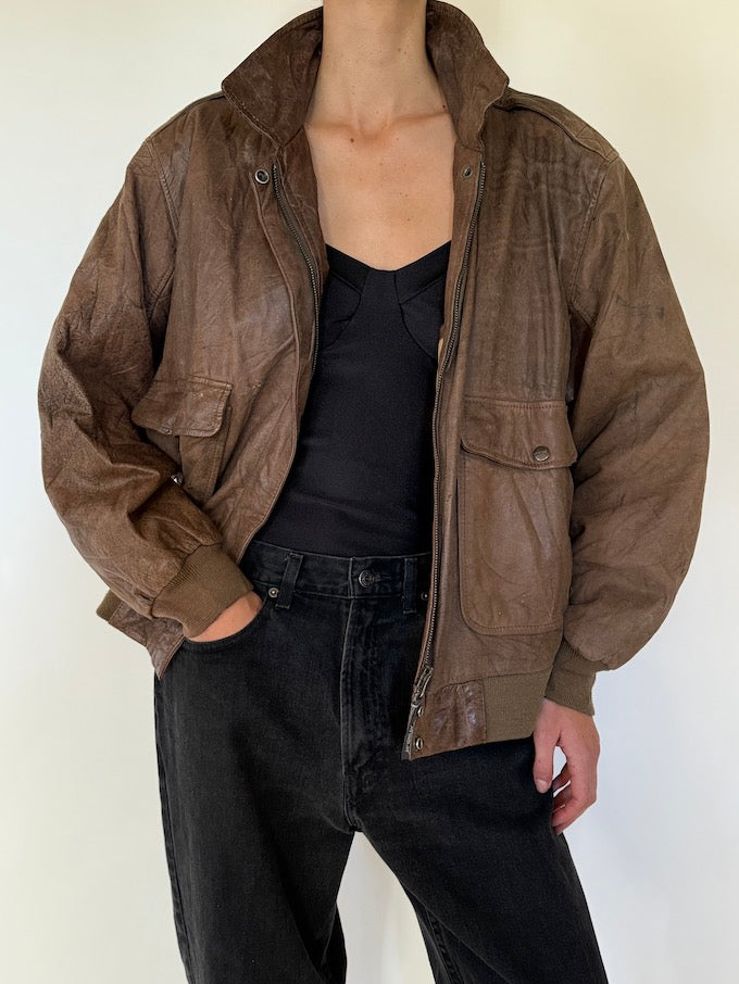 Leather jacket, vintage leather jacket, svc, shopvintagecollection