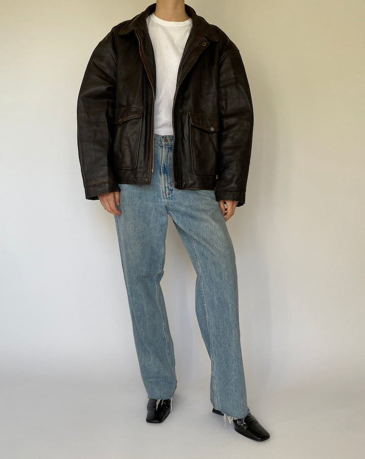 Vintage Brown Leather Jacket 5463