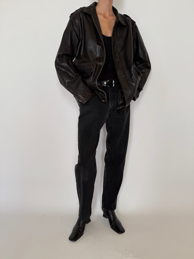 Leather jacket, vintage leather jacket, svc, shopvintagecollection