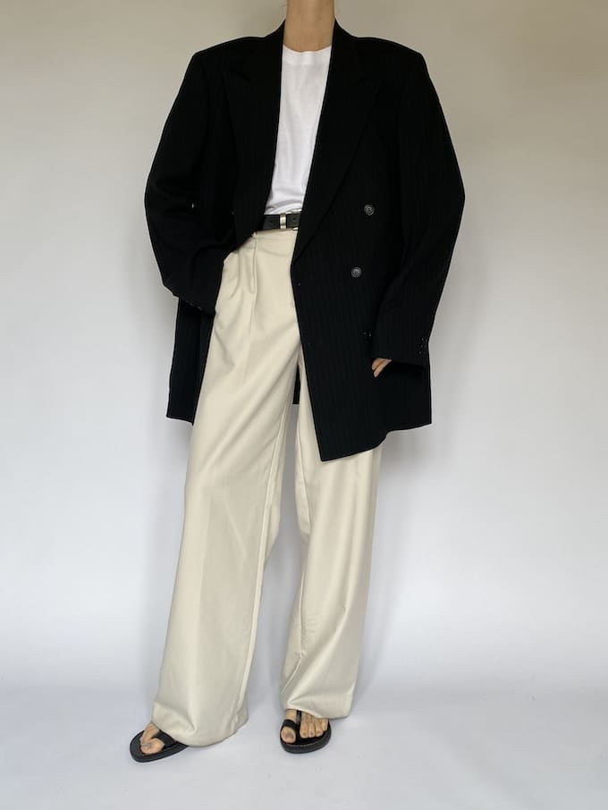 Vintage double breasted blazer in black 5528