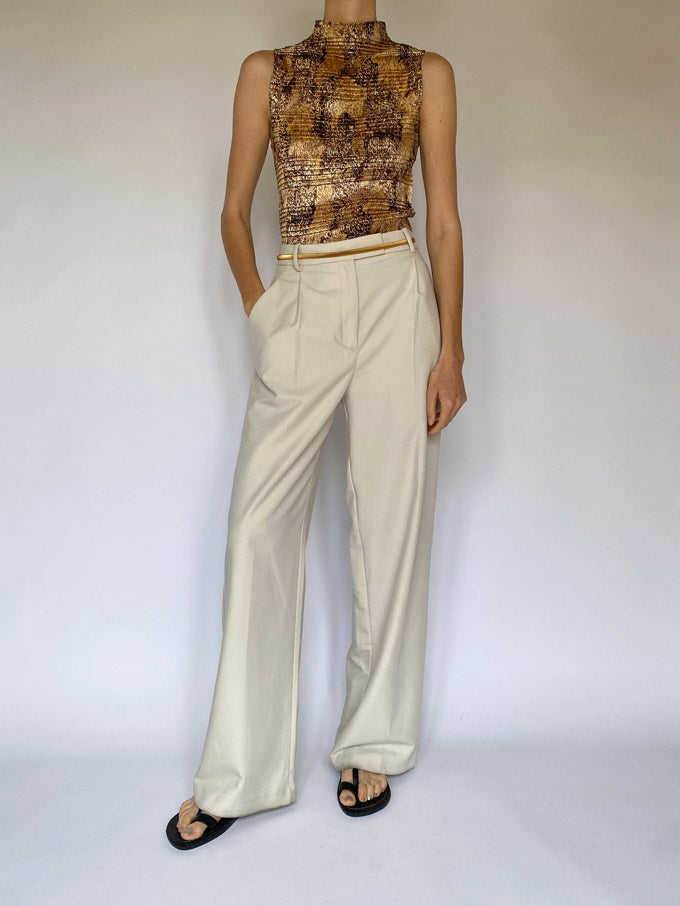 Vintage textured turtleneck tank 5551