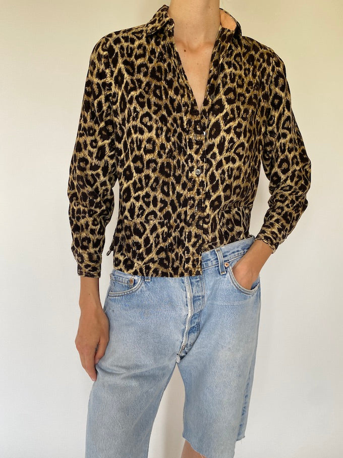 Vintage animal printed corduroy light jacket 5560