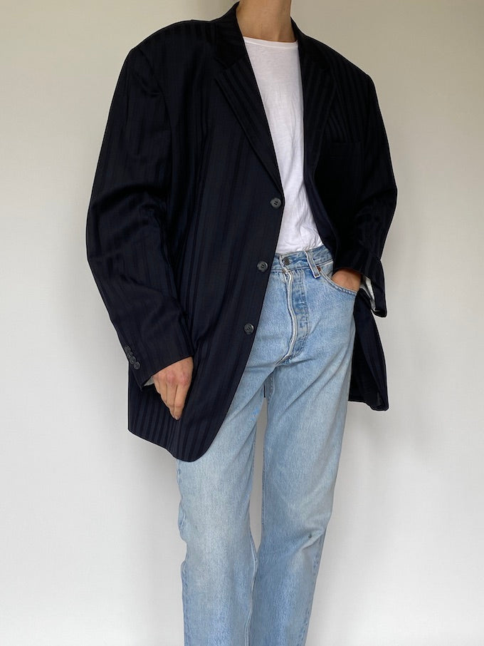 Vintage oversized wool blazer in navy 5570