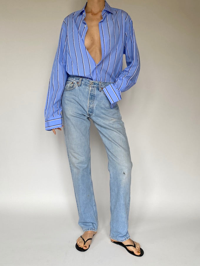 Vintage striped blue shirt 5585