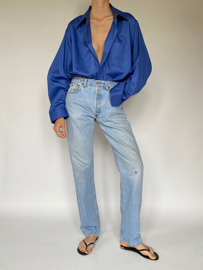 Vintage oversized shirt in blue 5589