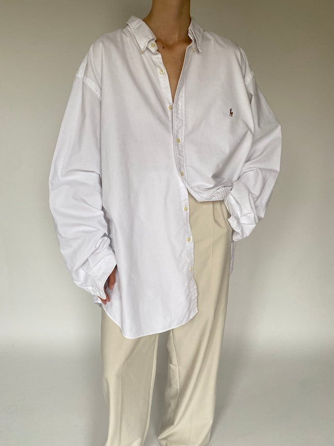 Vintage oversized Ralph Lauren shirt in white 5636