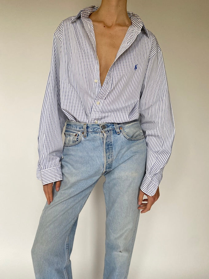 Vintage pinstriped Ralph Lauren shirt 5638