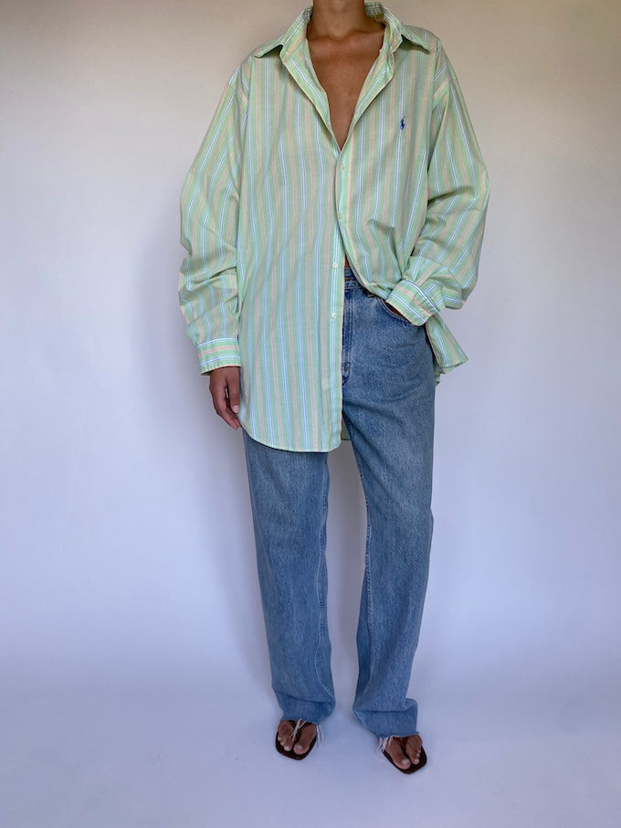Vintage oversized pinstriped Ralph Lauren shirt 5651