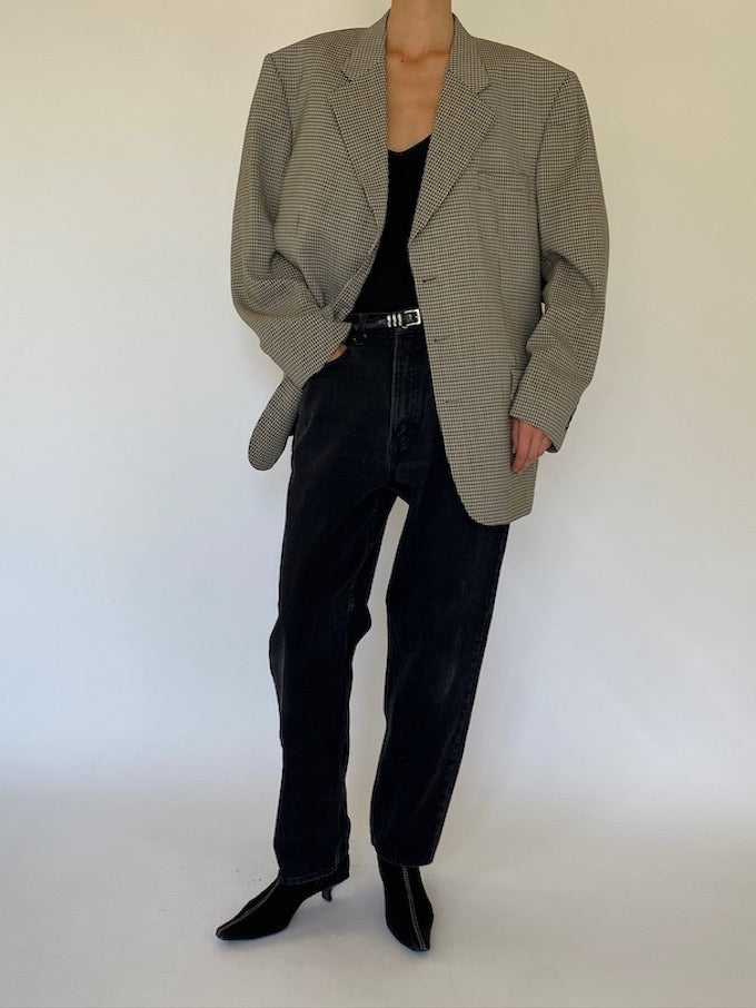 Vintage oversized houndstooth blazer in wool 5698