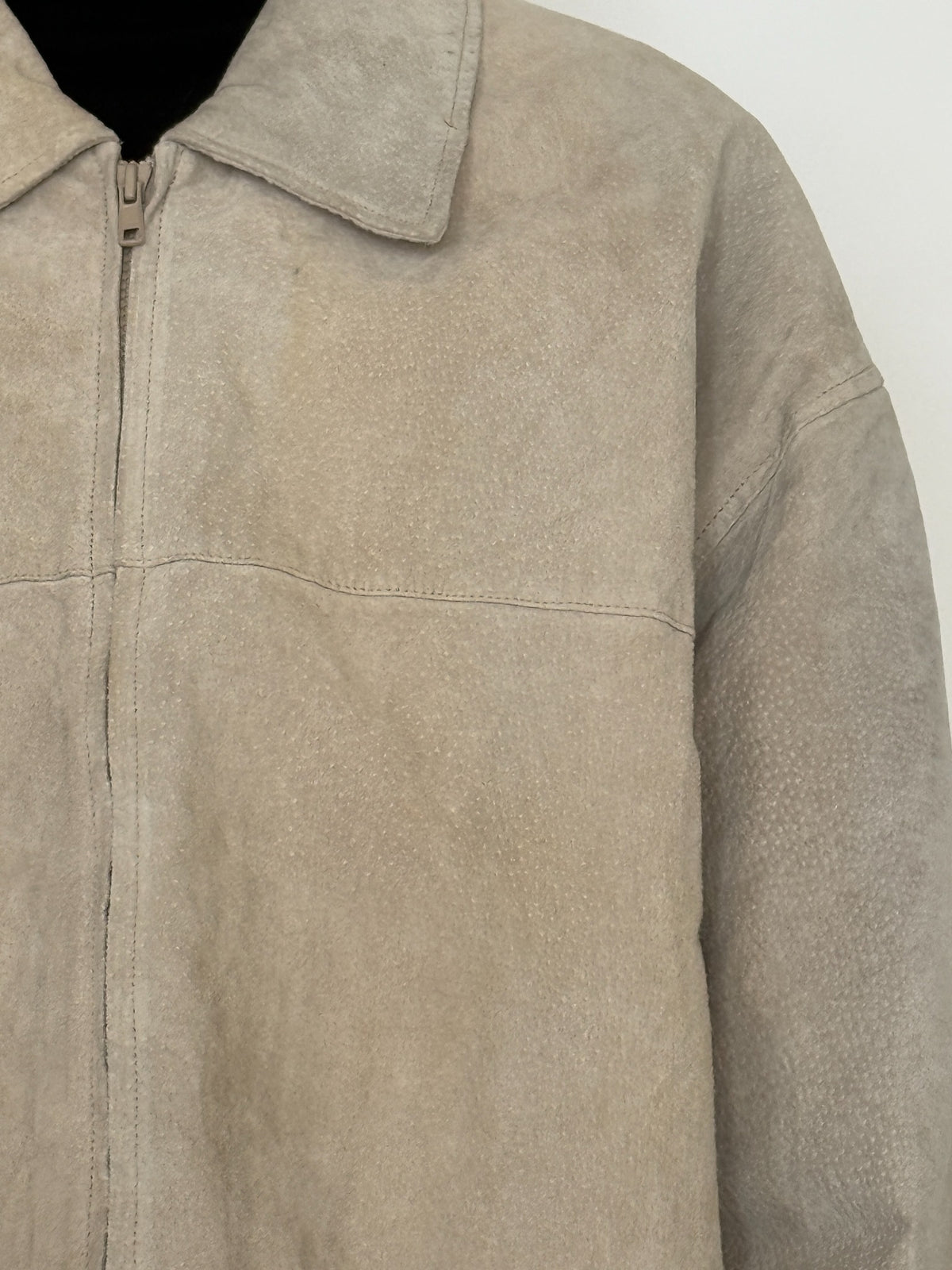 Vintage stone suede leather jacket