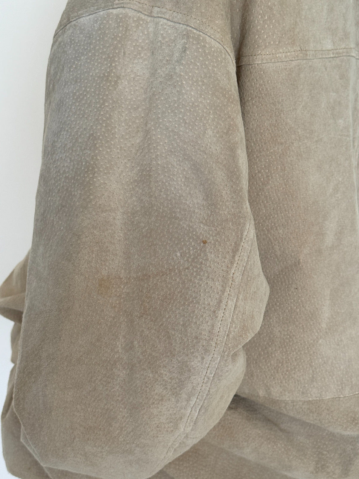 Vintage stone suede leather jacket