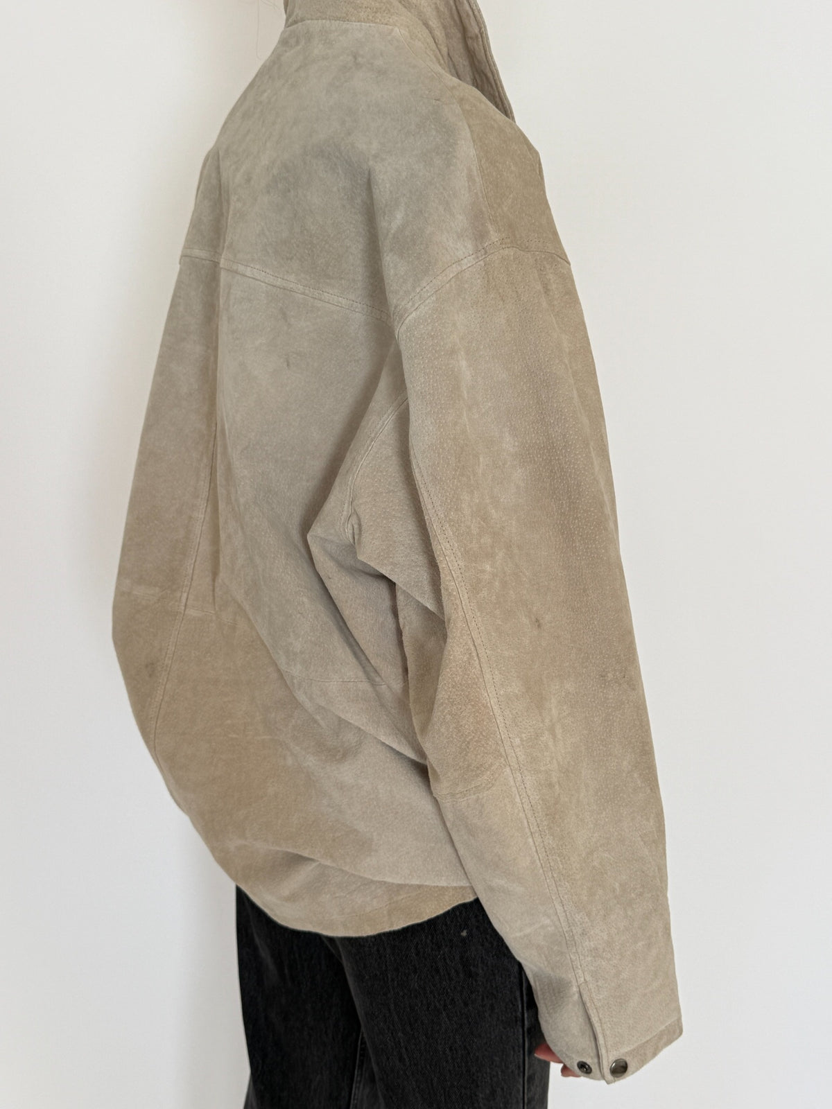 Vintage stone suede leather jacket