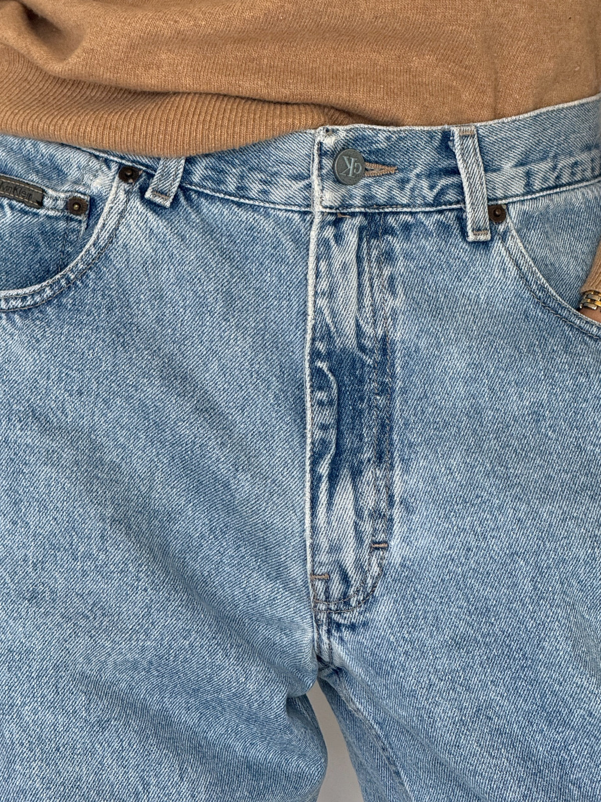 Vintage Calvin Klein light wash jeans, view 1