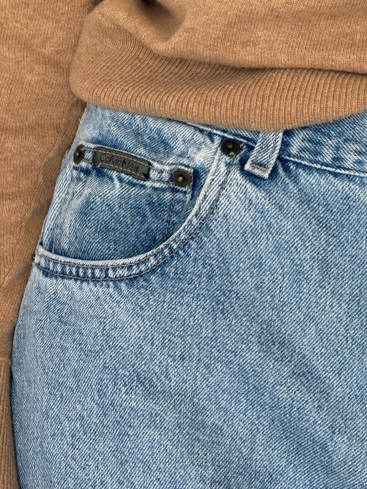 Vintage Calvin Klein light wash jeans, view 9