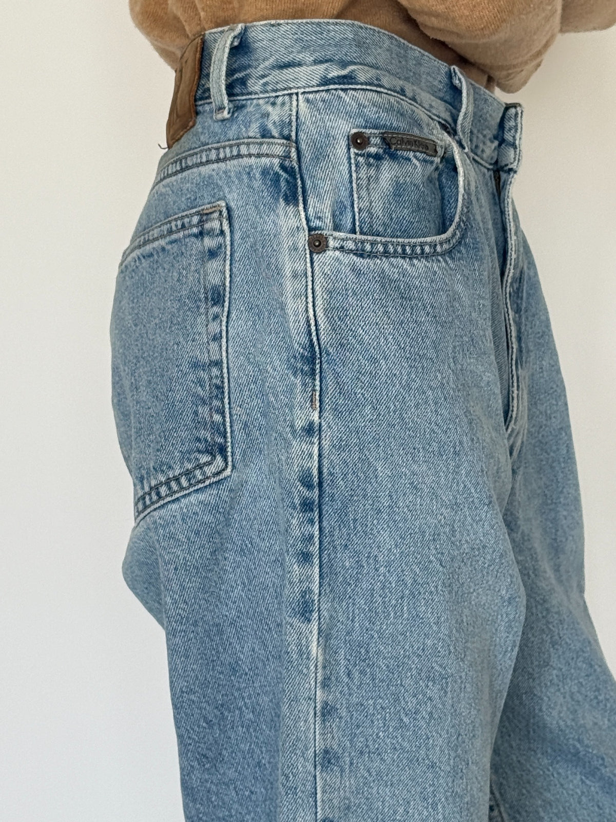 Vintage Calvin Klein light wash jeans, view 14