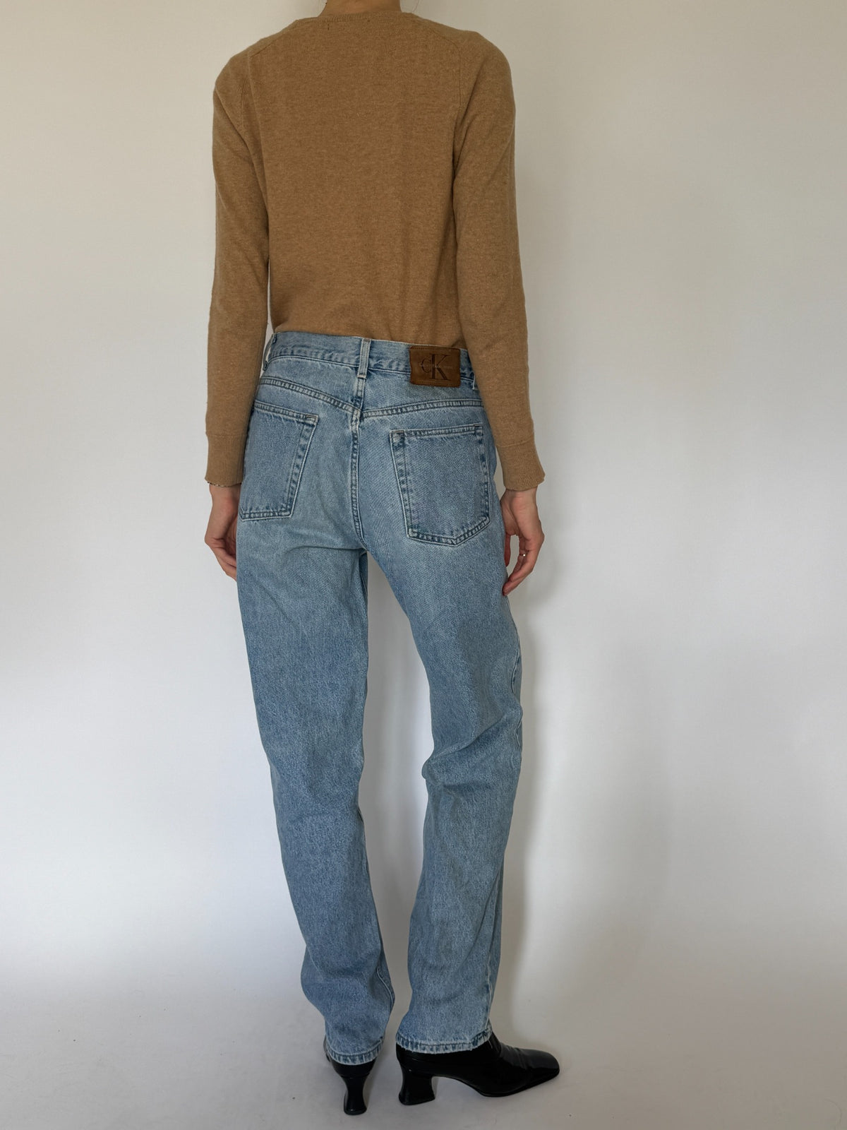 Vintage Calvin Klein light wash jeans, view 2