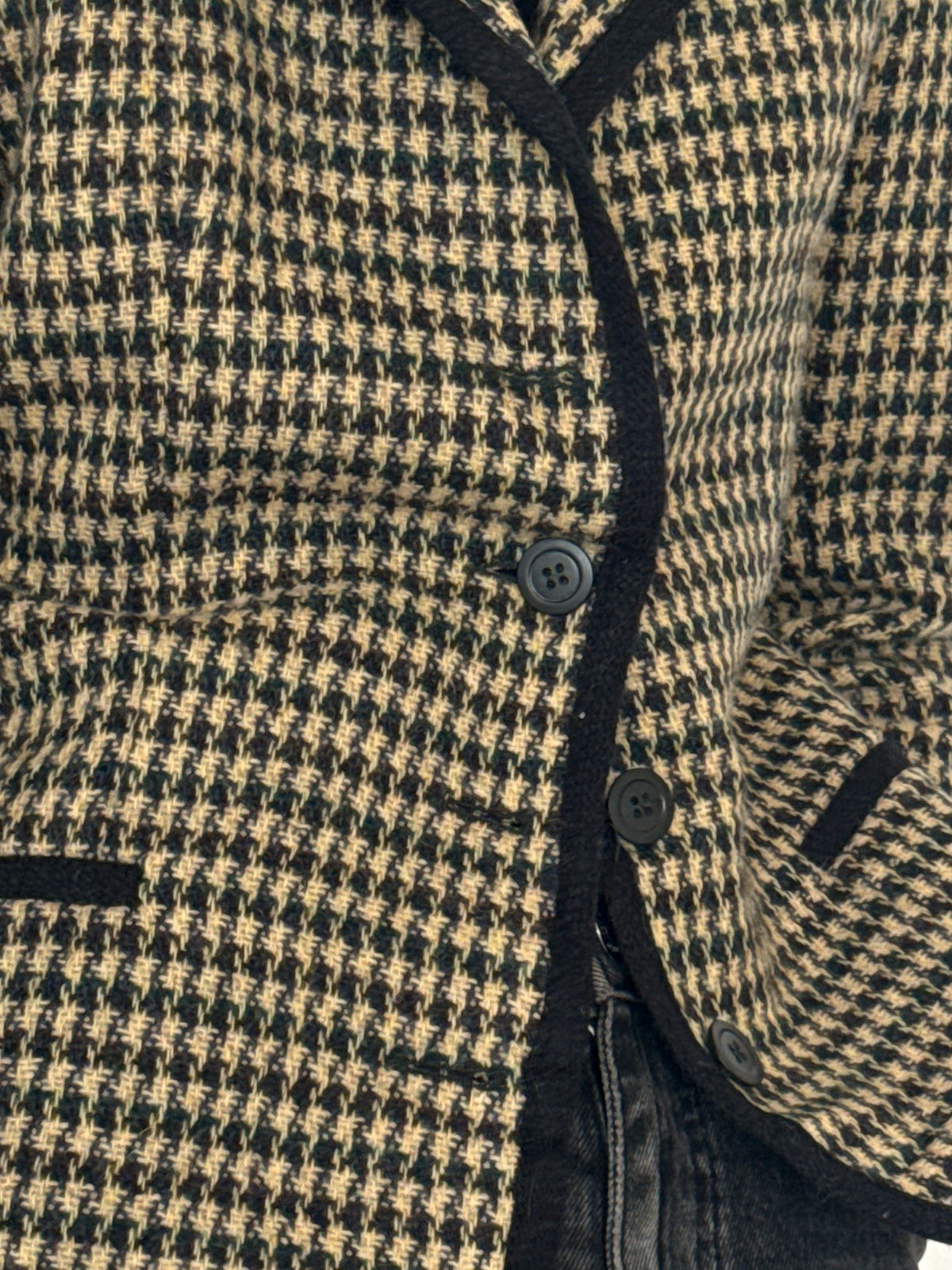 Vintage houndstooth wool blazer view 5