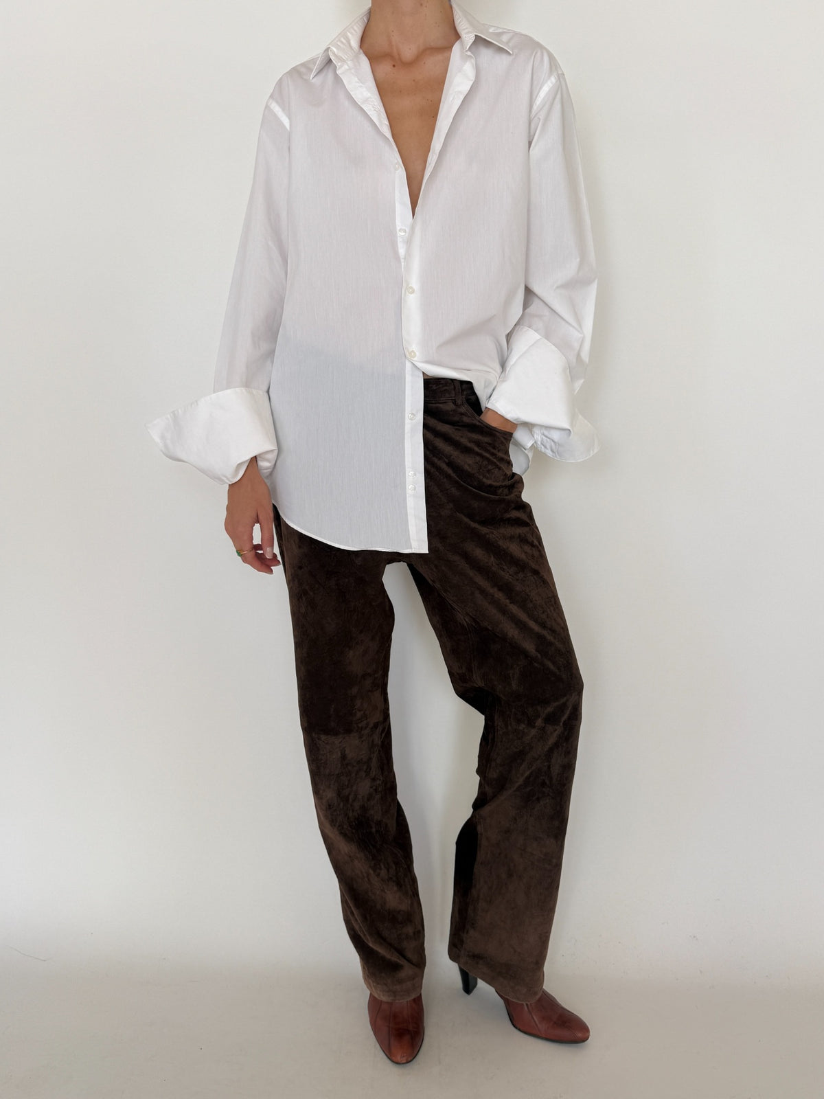 Vintage white oversized button-down shirt 8451
