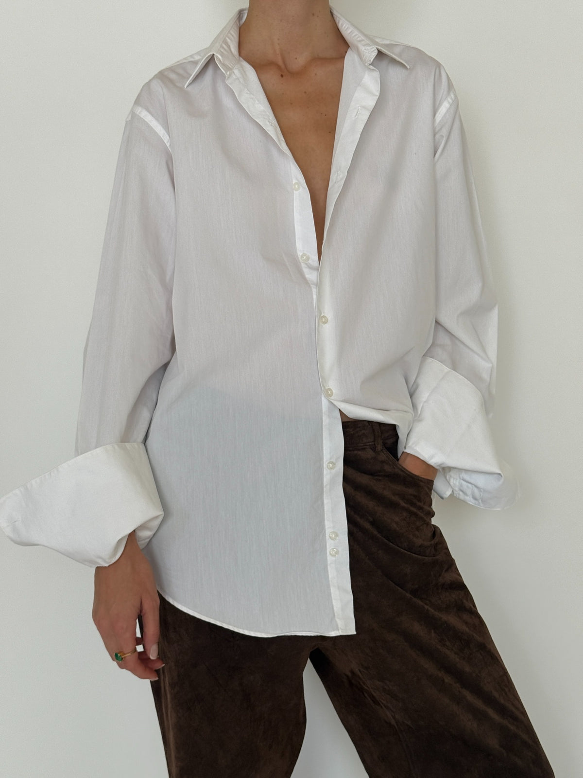 Vintage white oversized button-down shirt 8451