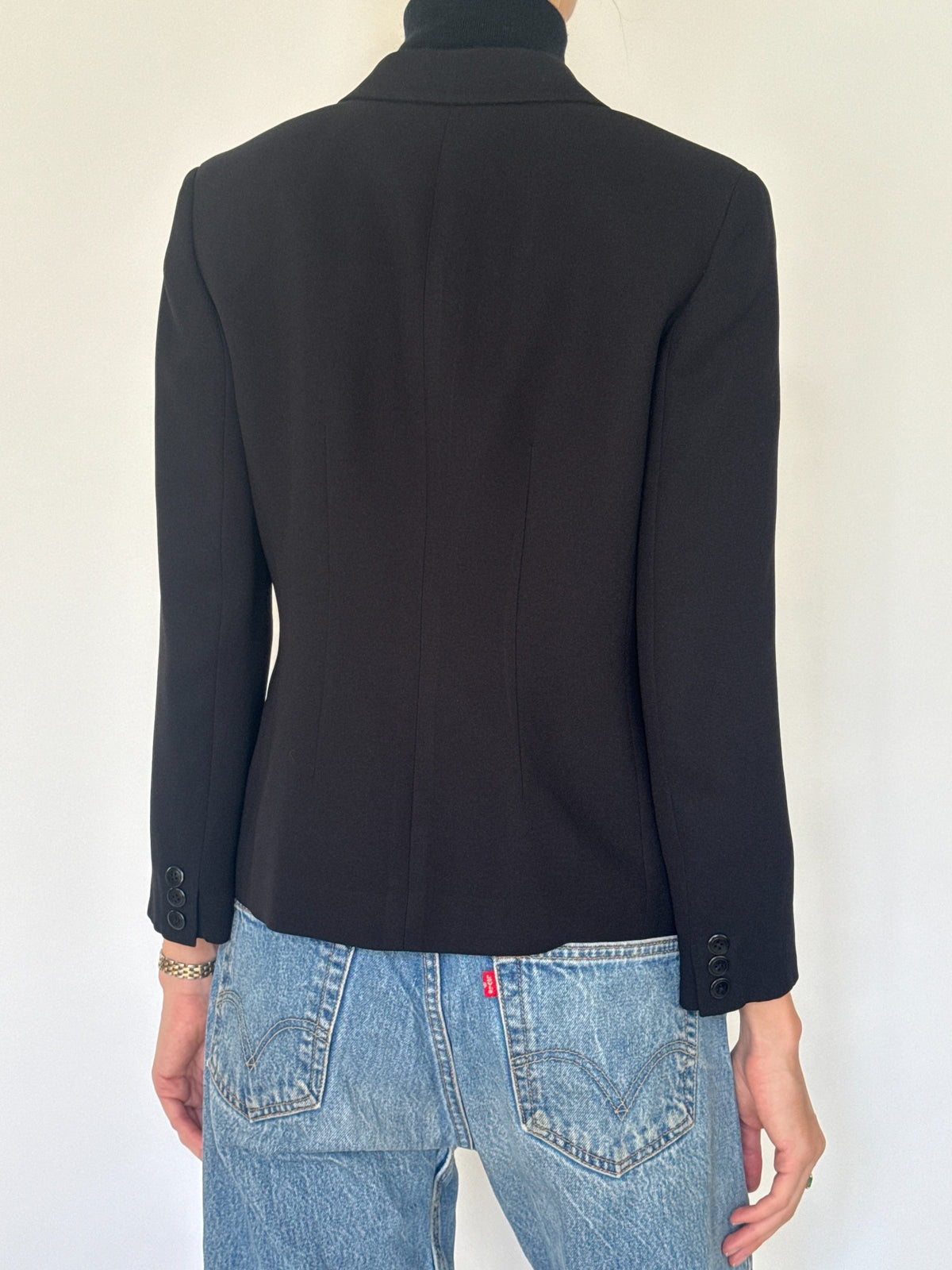 Classic black fitted blazer 5065