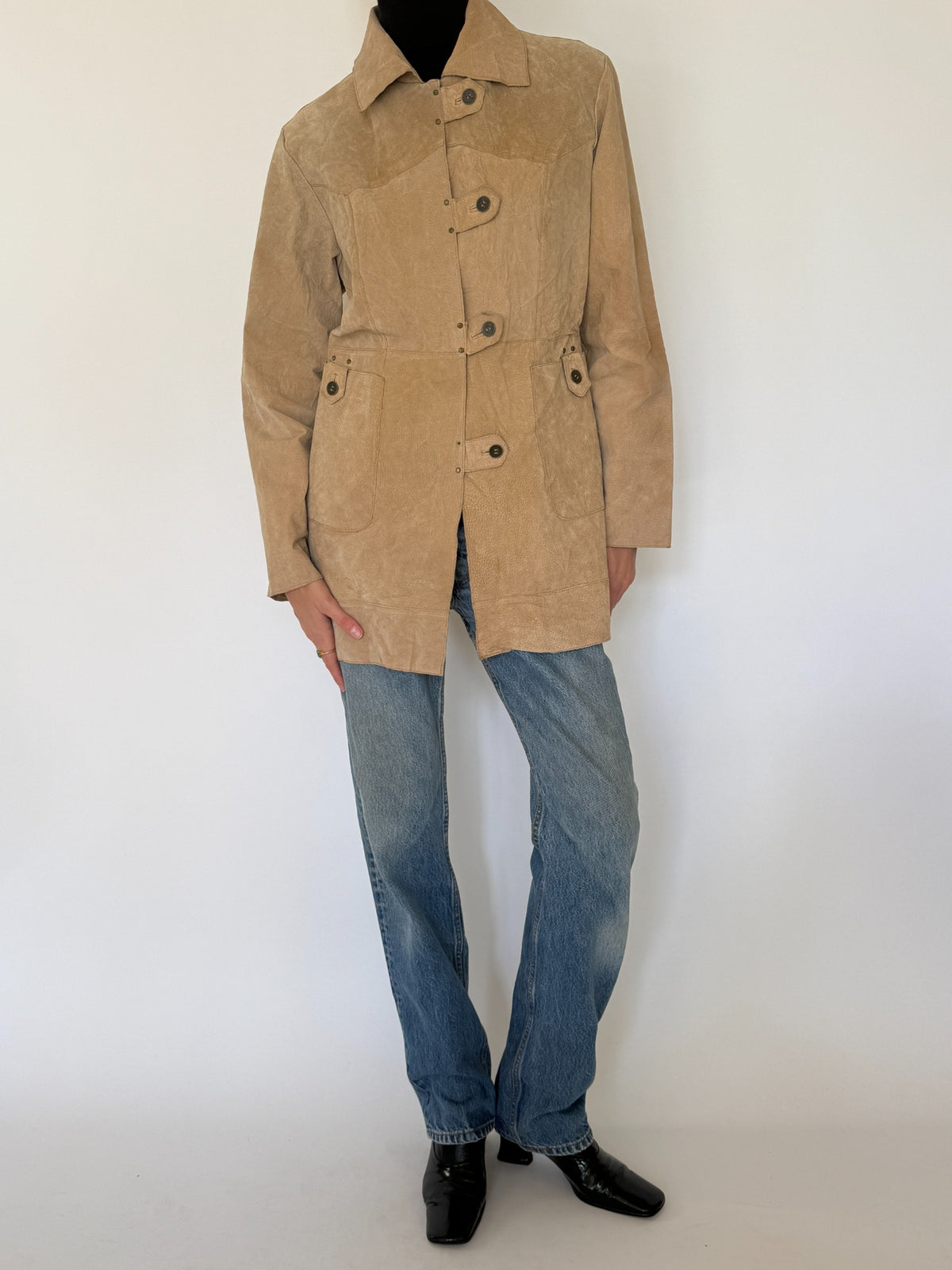 Vintage Tan Suede Leather Jacket 8476