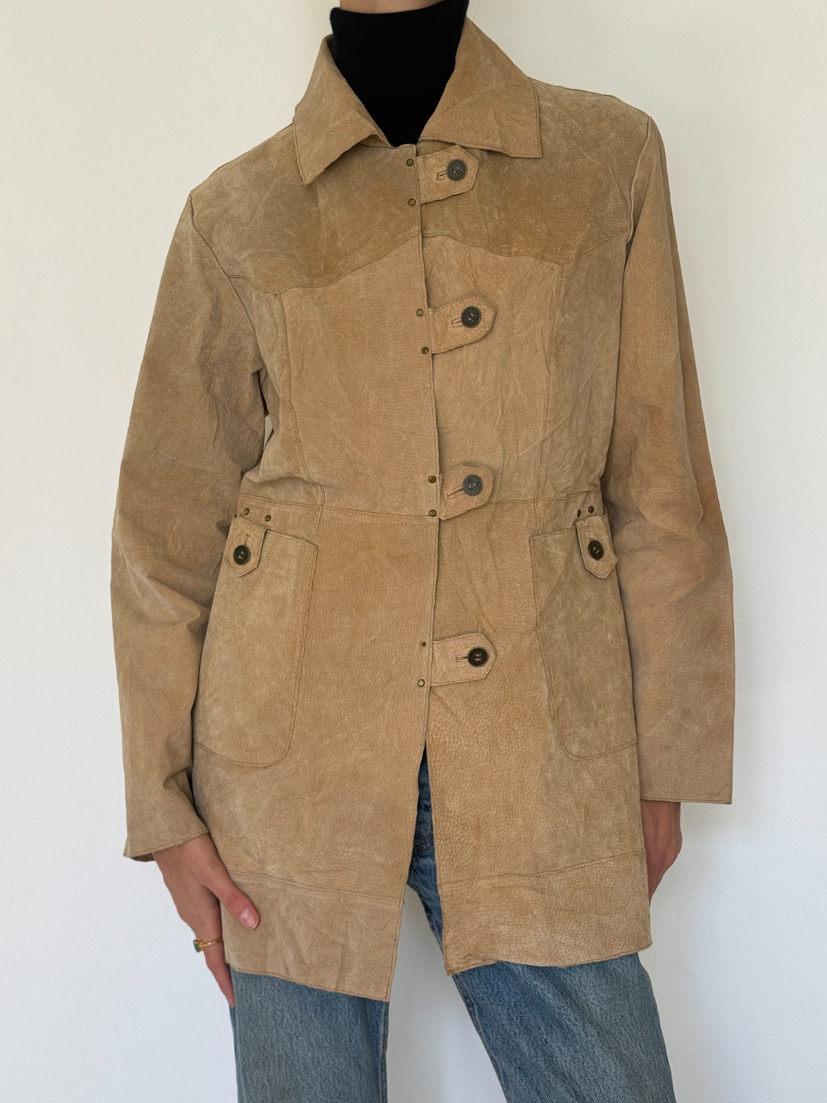 Vintage Tan Suede Leather Jacket 8476