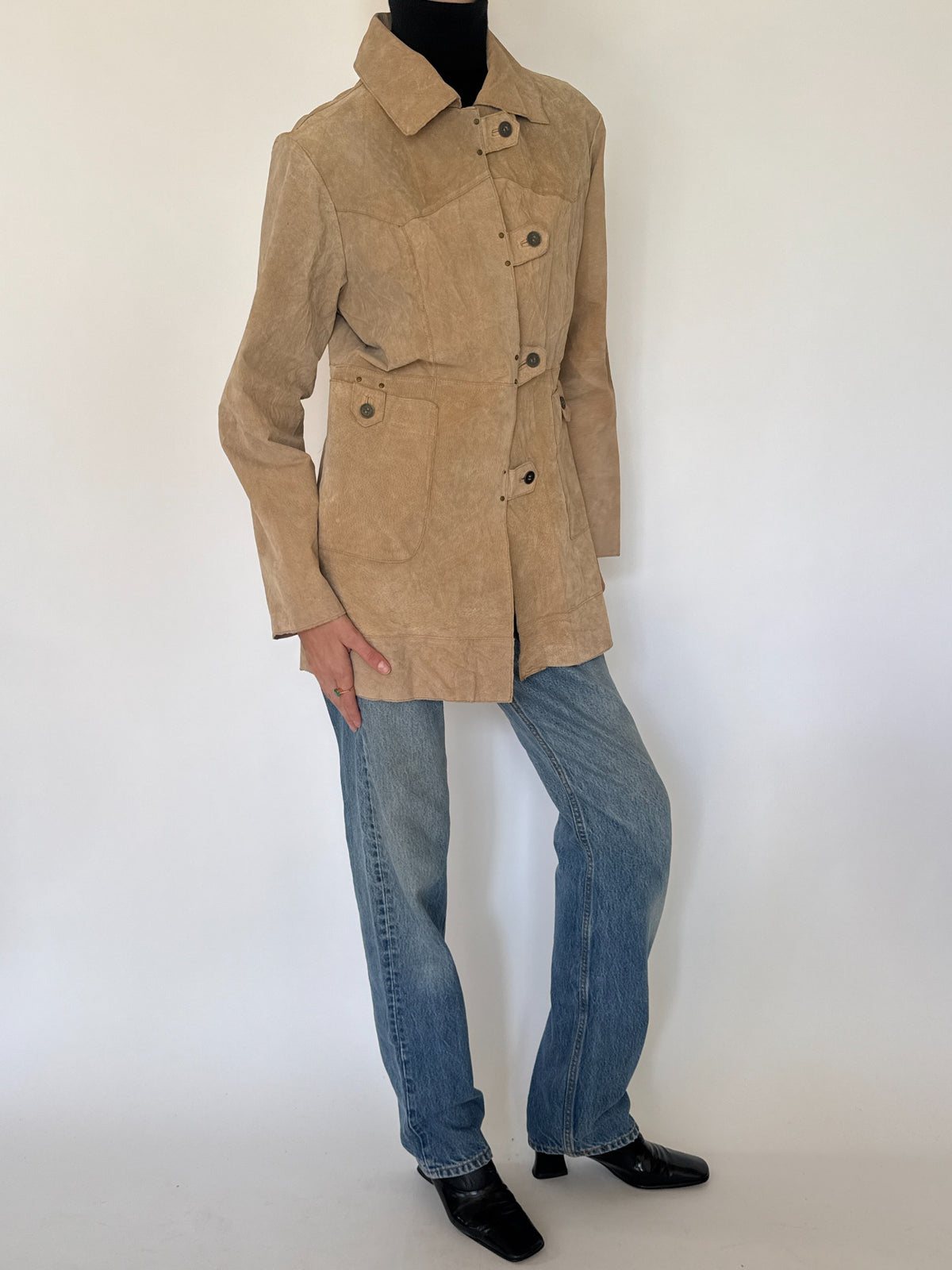 Vintage Tan Suede Leather Jacket 8476