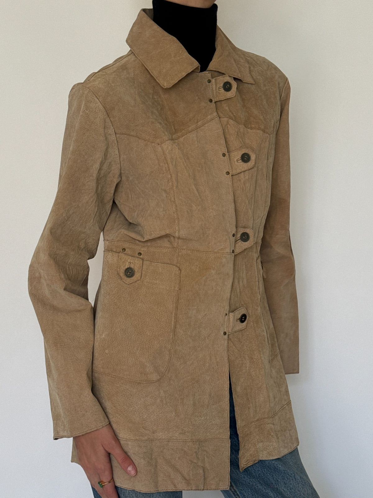 Vintage Tan Suede Leather Jacket 8476