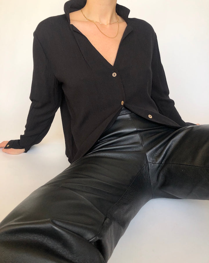 VINTAGE BLACK BLOUSE 312