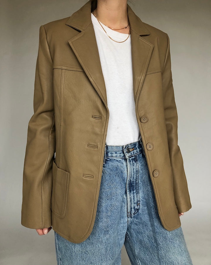 VINTAGE HONEY-BROWN LEATHER JACKET 123