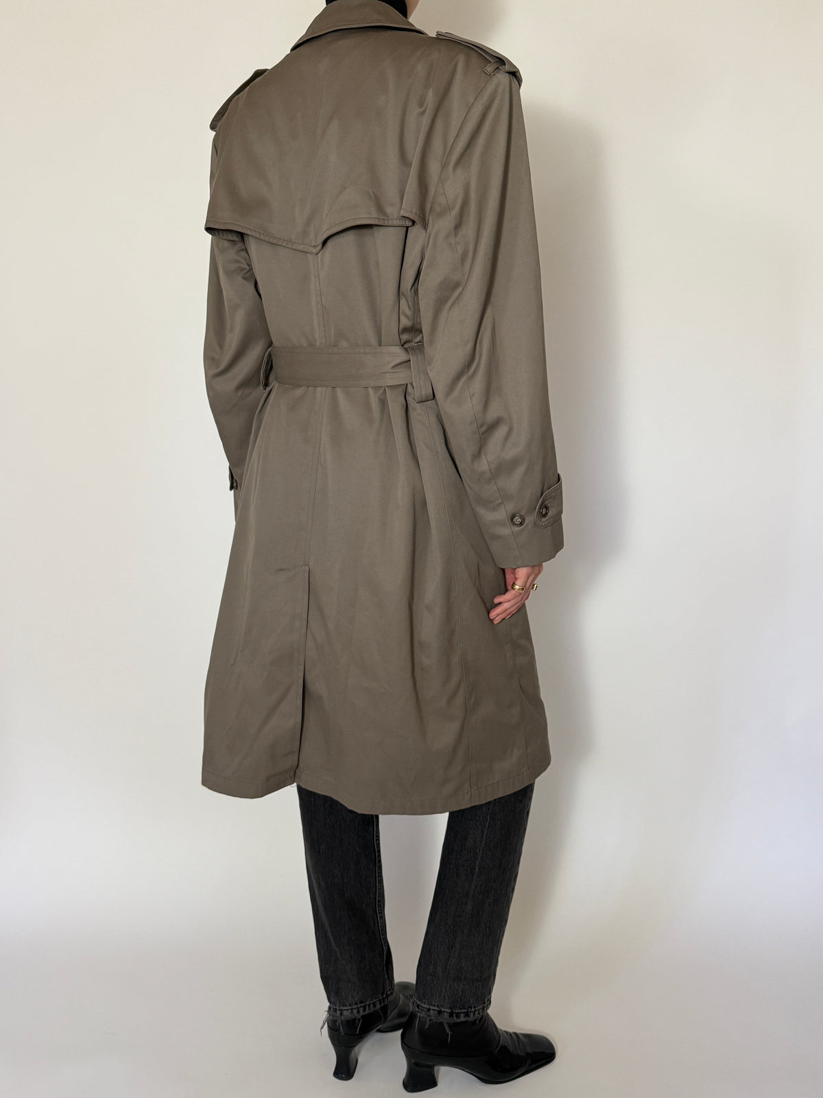Vintage Double-Breasted Trench Coat in Sage 8478