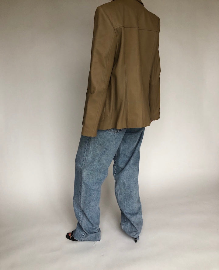 VINTAGE HONEY-BROWN LEATHER JACKET 123