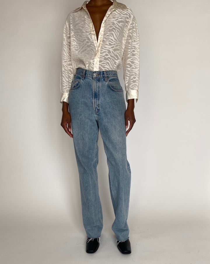 VINTAGE CREAM TEXTURED BLOUSE 4348