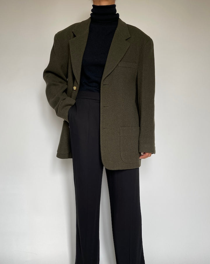 VINTAGE MOSS GREEN BLAZER 2215