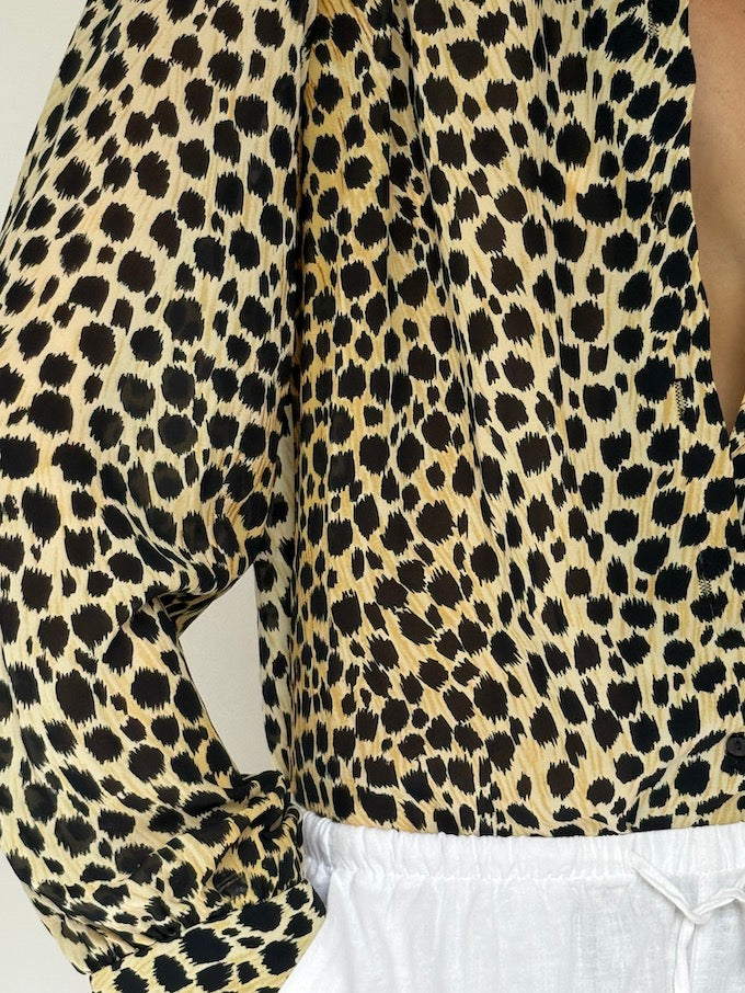 VINTAGE ANIMAL PRINTED blouse 6240