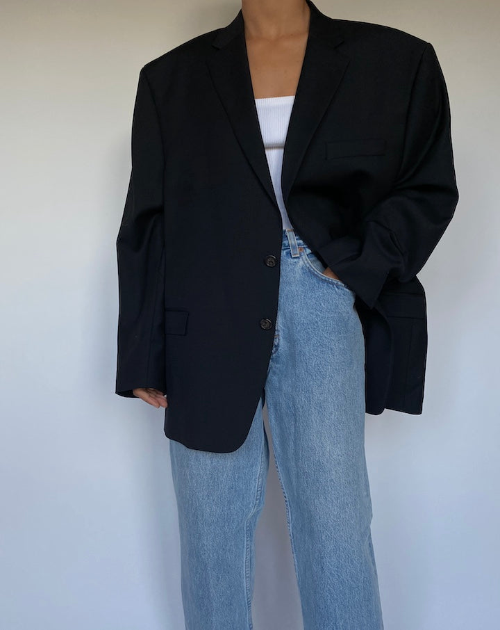 VINTAGE BLACK OVERSIZED RALPH LAUREN BLAZER 2770