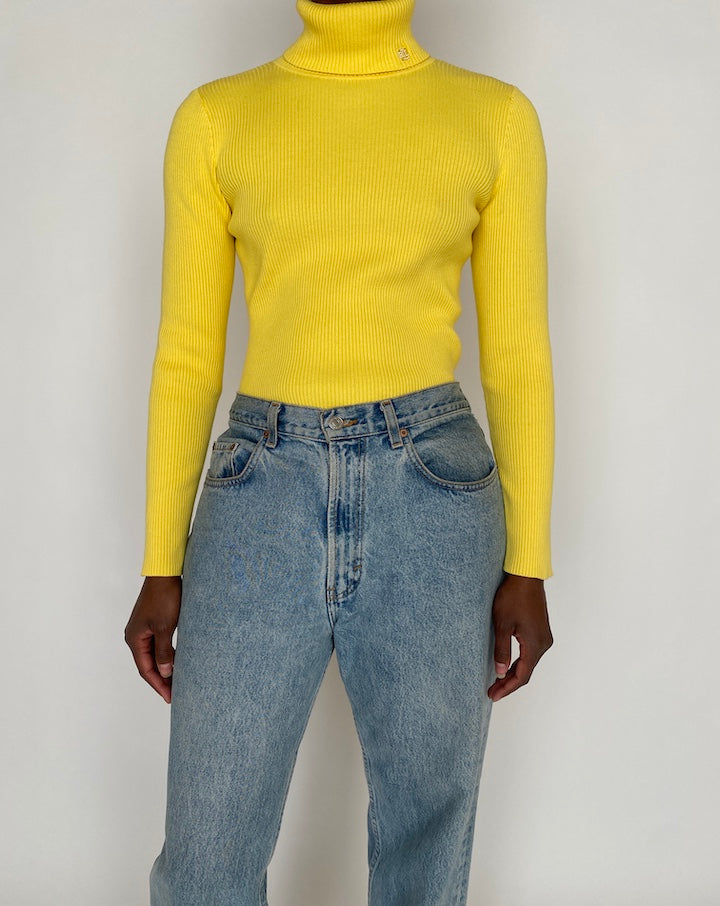 VINTAGE YELLOW RALPH LAUREN TURTLENECK 4639