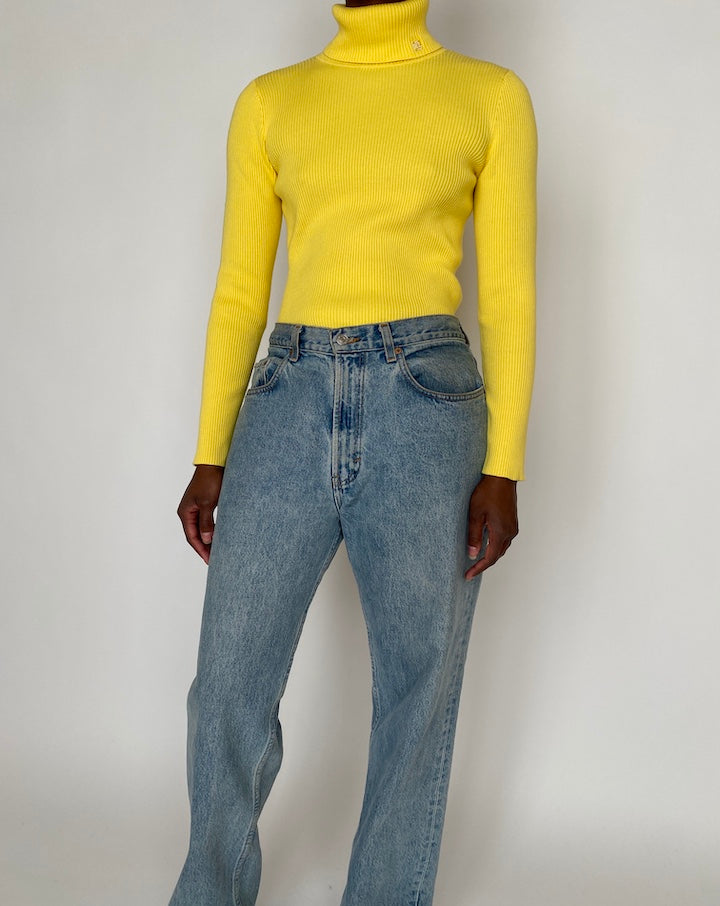 VINTAGE YELLOW RALPH LAUREN TURTLENECK 4639