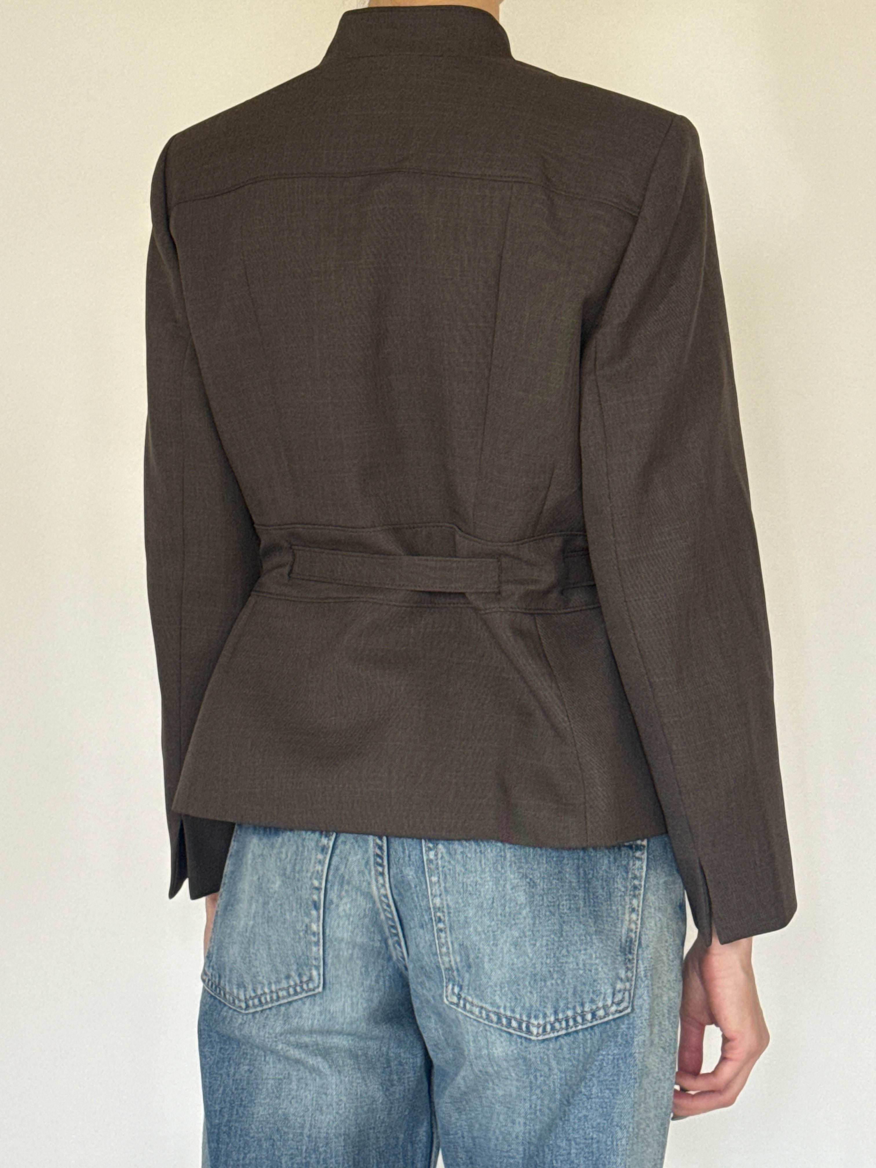 Vintage structured brown jacket back view